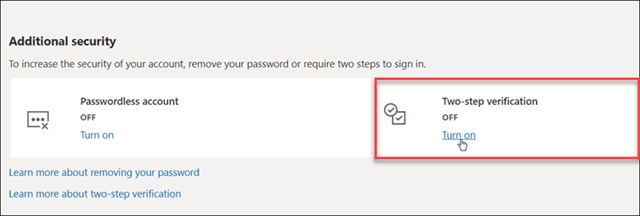 enable two step verification 