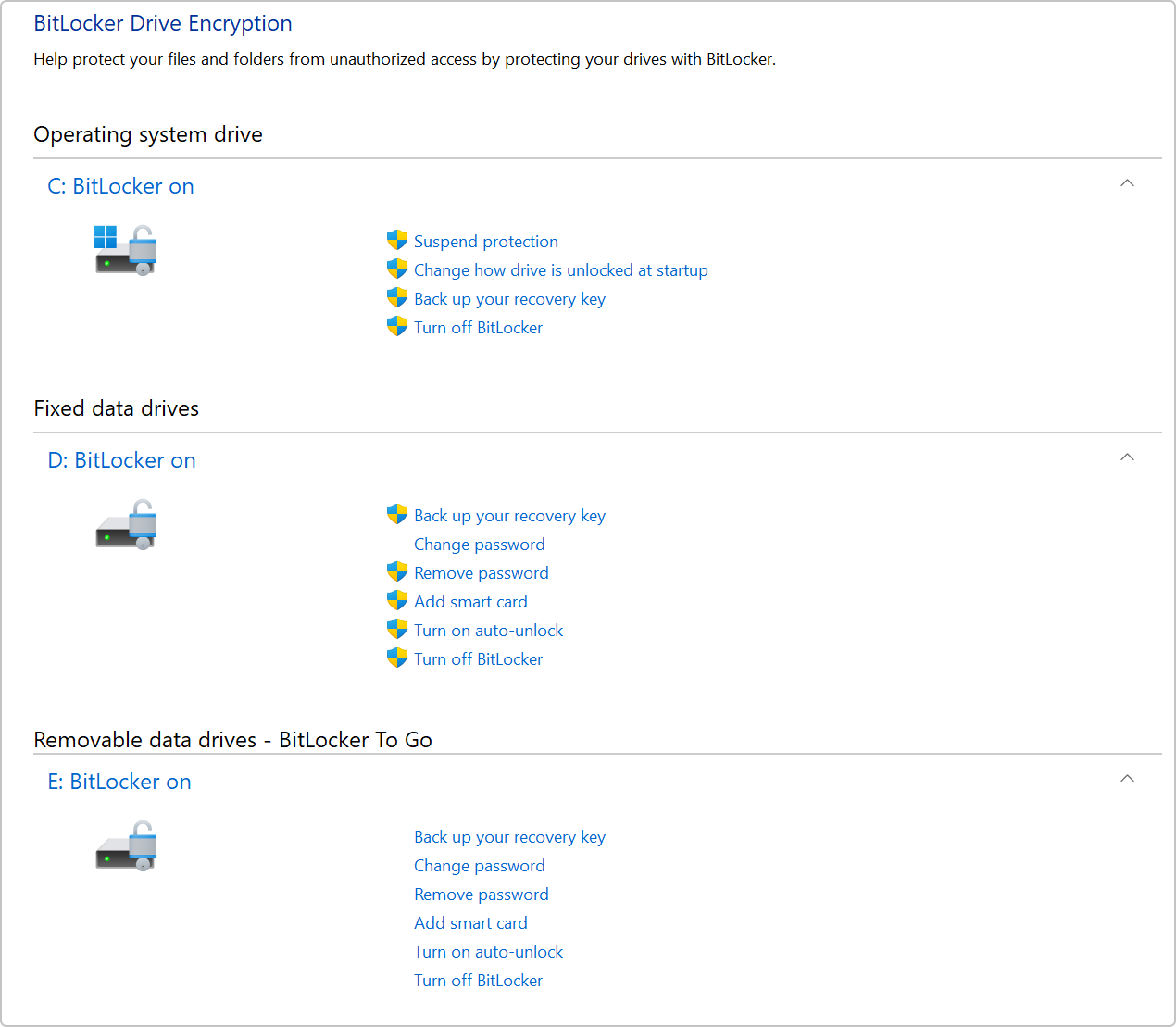 enable bitlocker windows pc 
