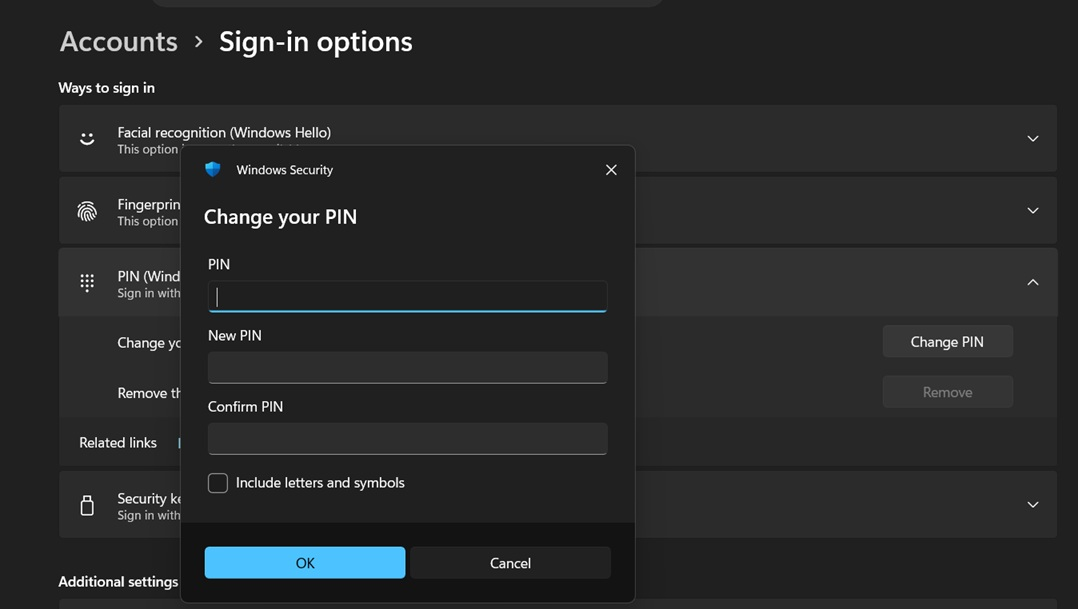 enable windows hello sign in option 