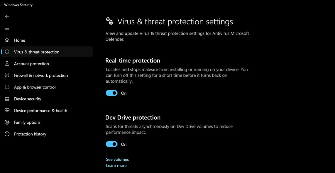 enable real time protection windows pc