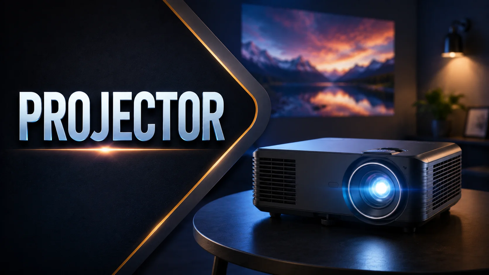Computer projector as an output device displaying an image on a wall