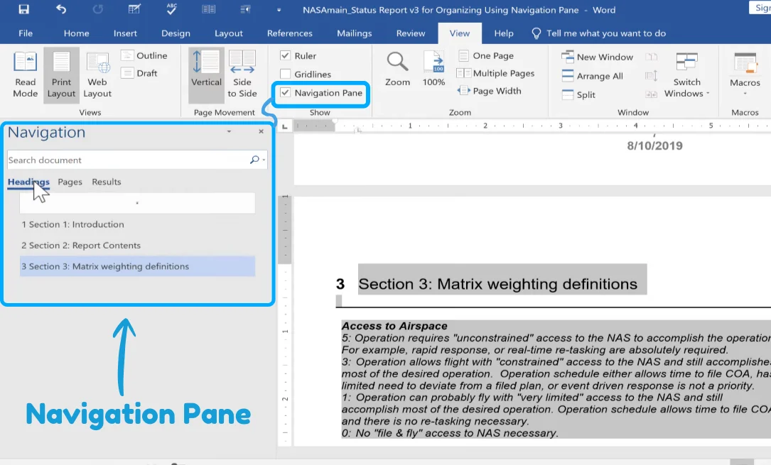 what-is-a-navigation-pane-in-computer-ms-word