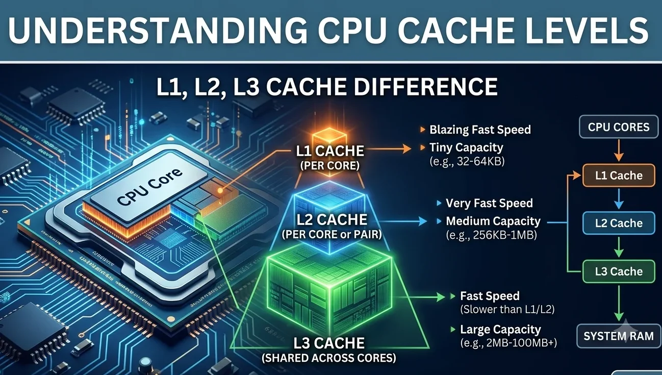 L1, L2, L3 Cache Difference – Understanding CPU Cache Levels