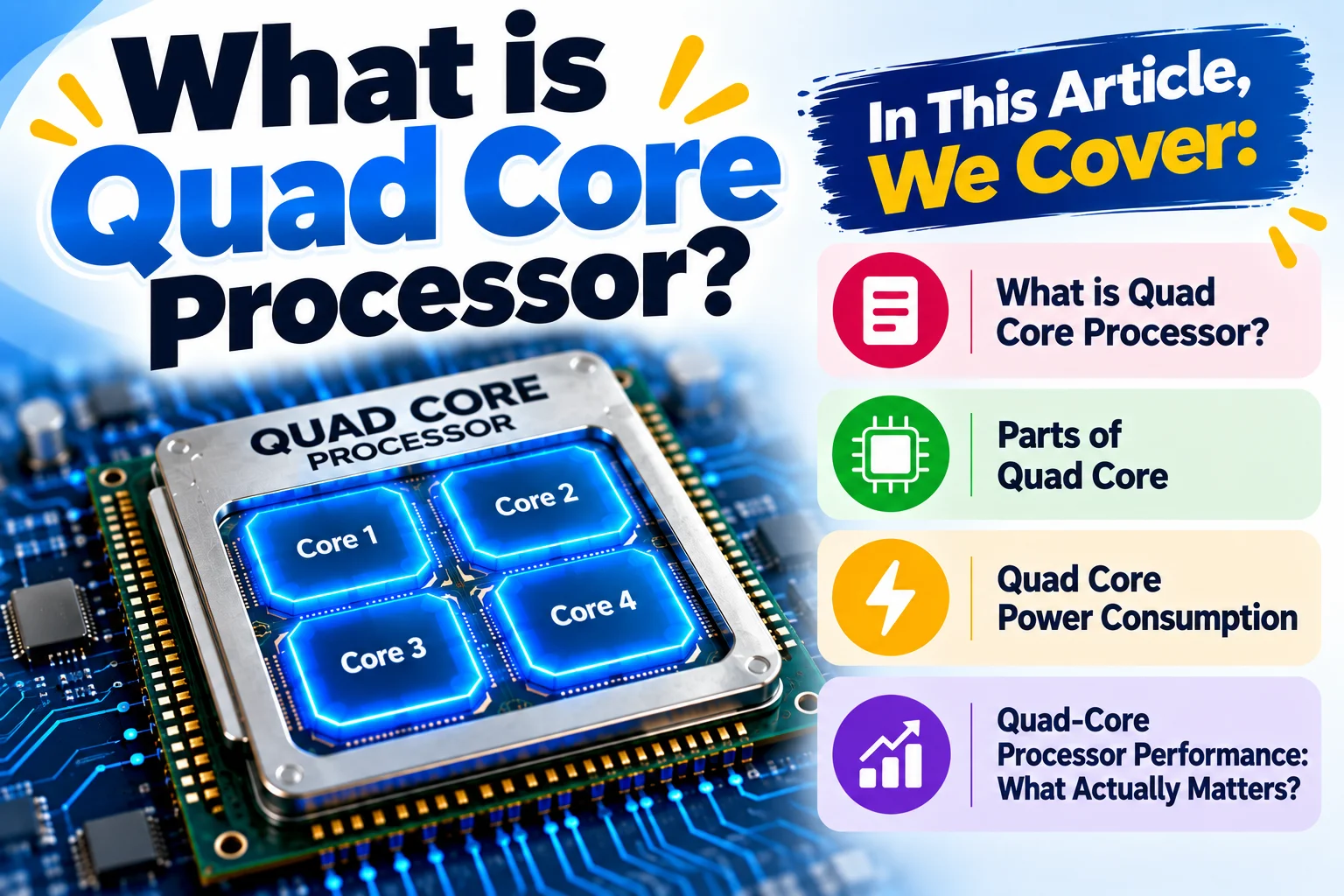What is a Quad Core Processor, Working, Power Consumption & Performance