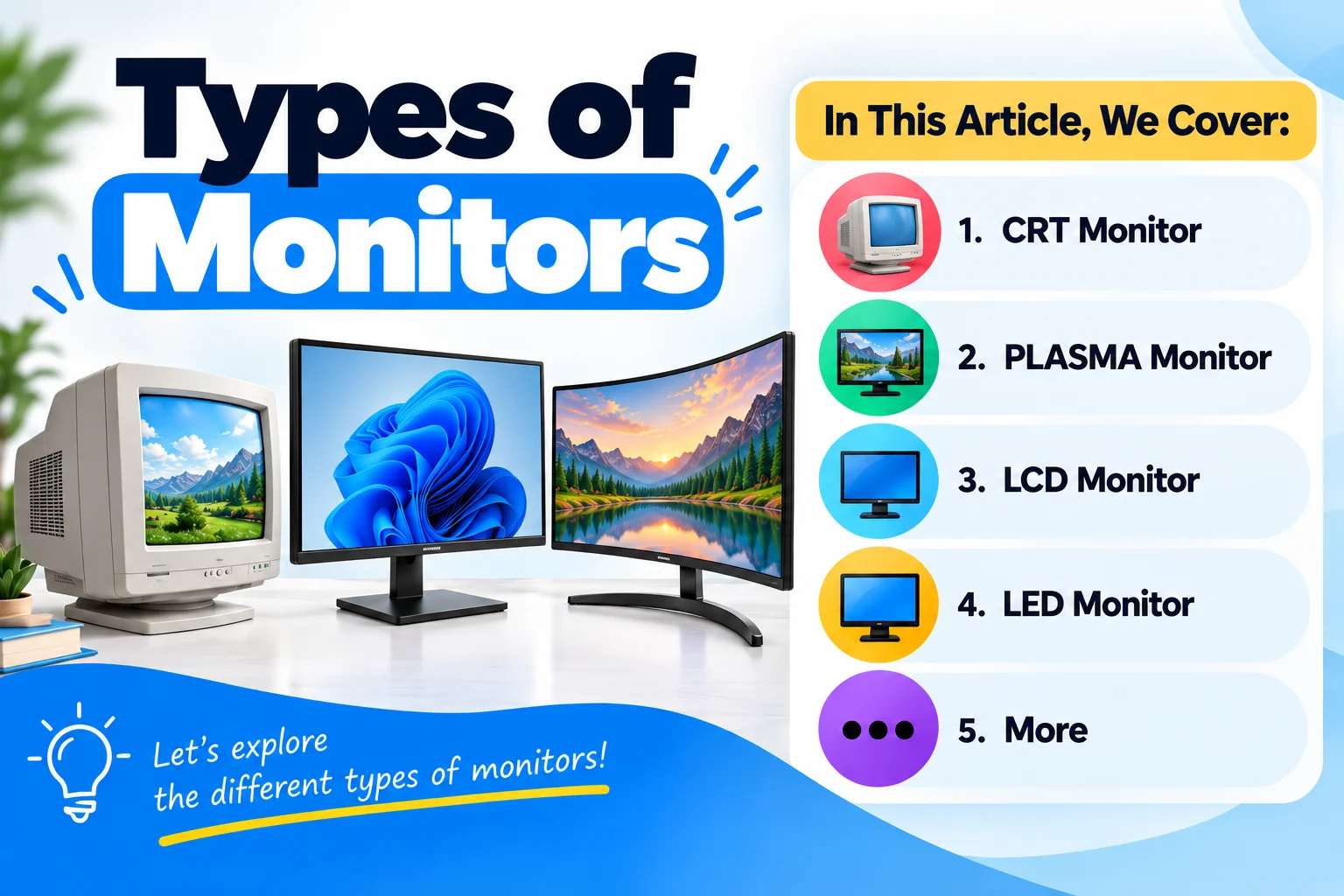 Types of Computer Monitors: Features, Pros & Cons, and Best Uses